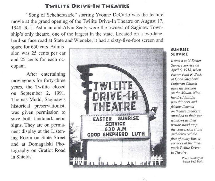 old photo from ron gross Twilite Drive-In Theatre, Saginaw